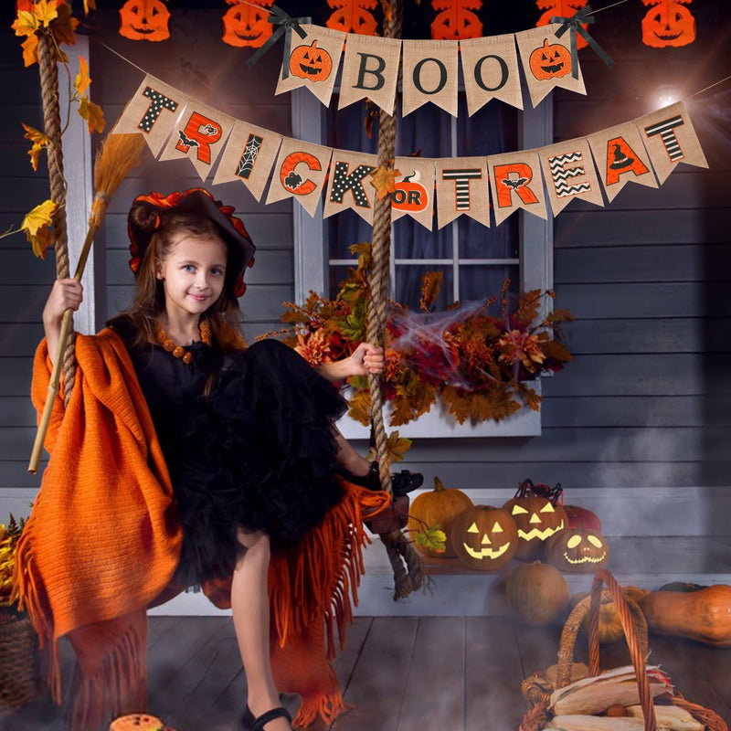 Halloween Burlap Banner Halloween Party