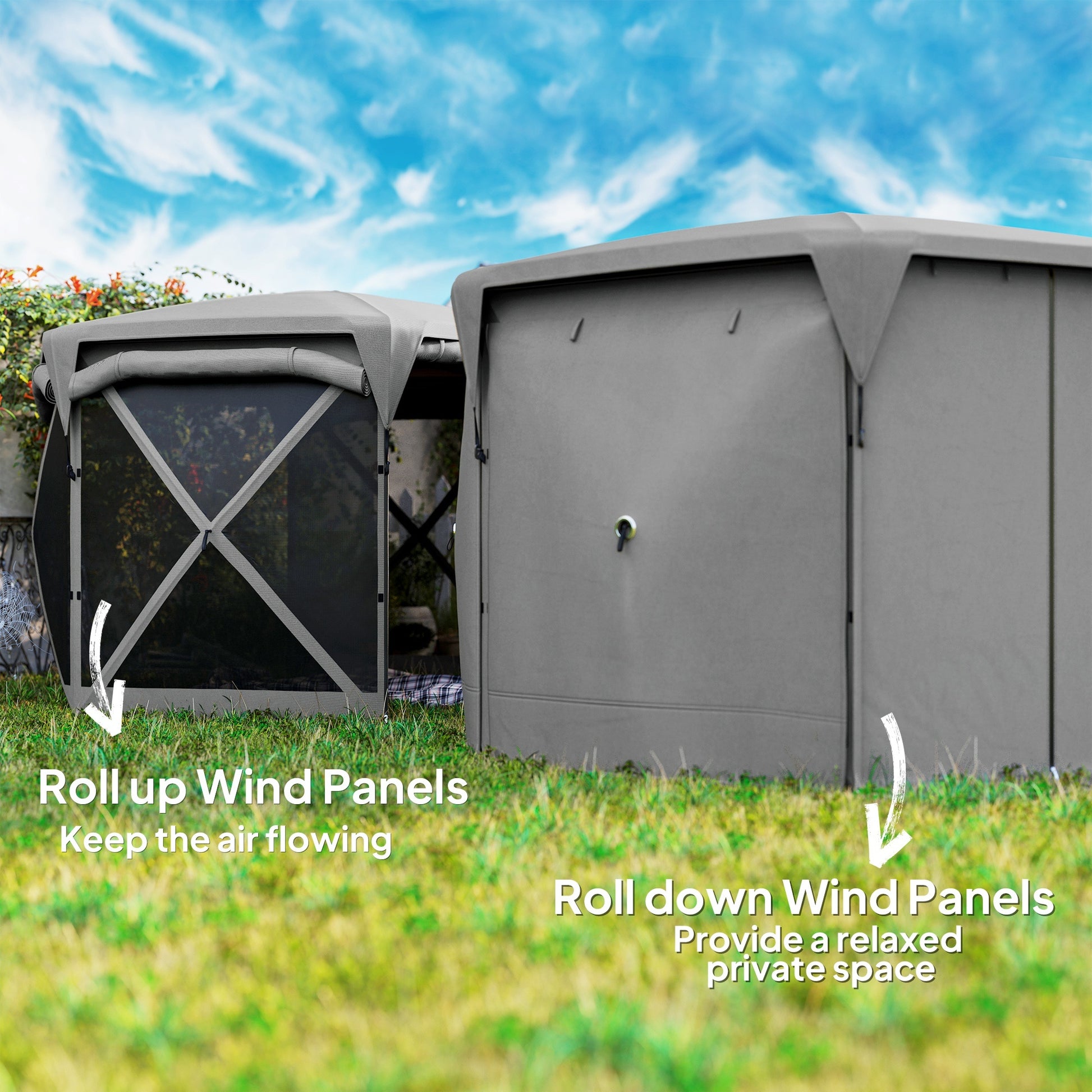 11 X 11ft  Up Gazebo Screen Tent With Removable Roof Cover