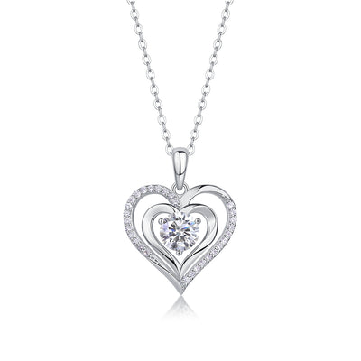 Heart-to-heart Connection - A Fashionable And Luxurious Diamond Jewelry Pendant Set