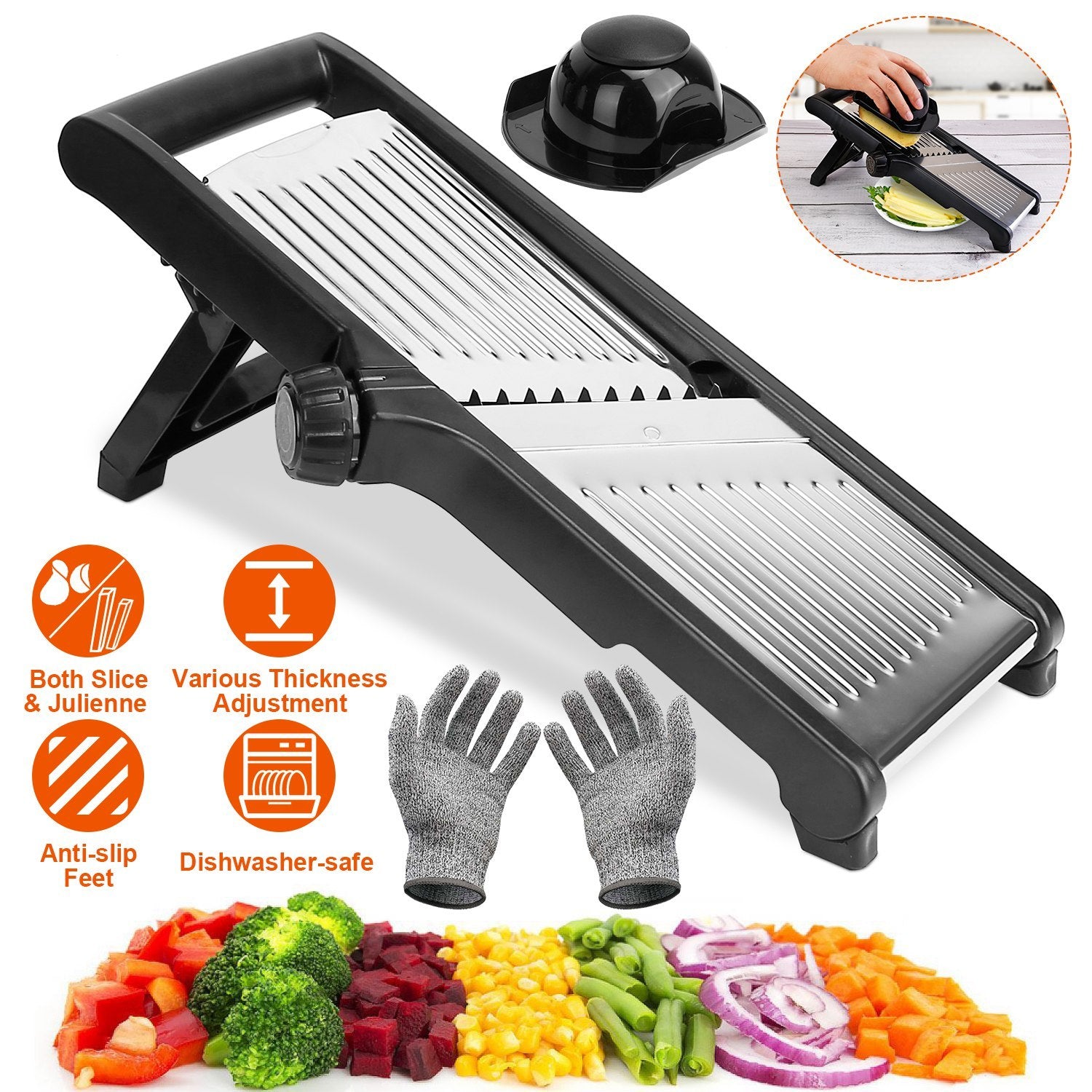 1Pc Mandoline Food Slicer Stainless Steel Food Cutter