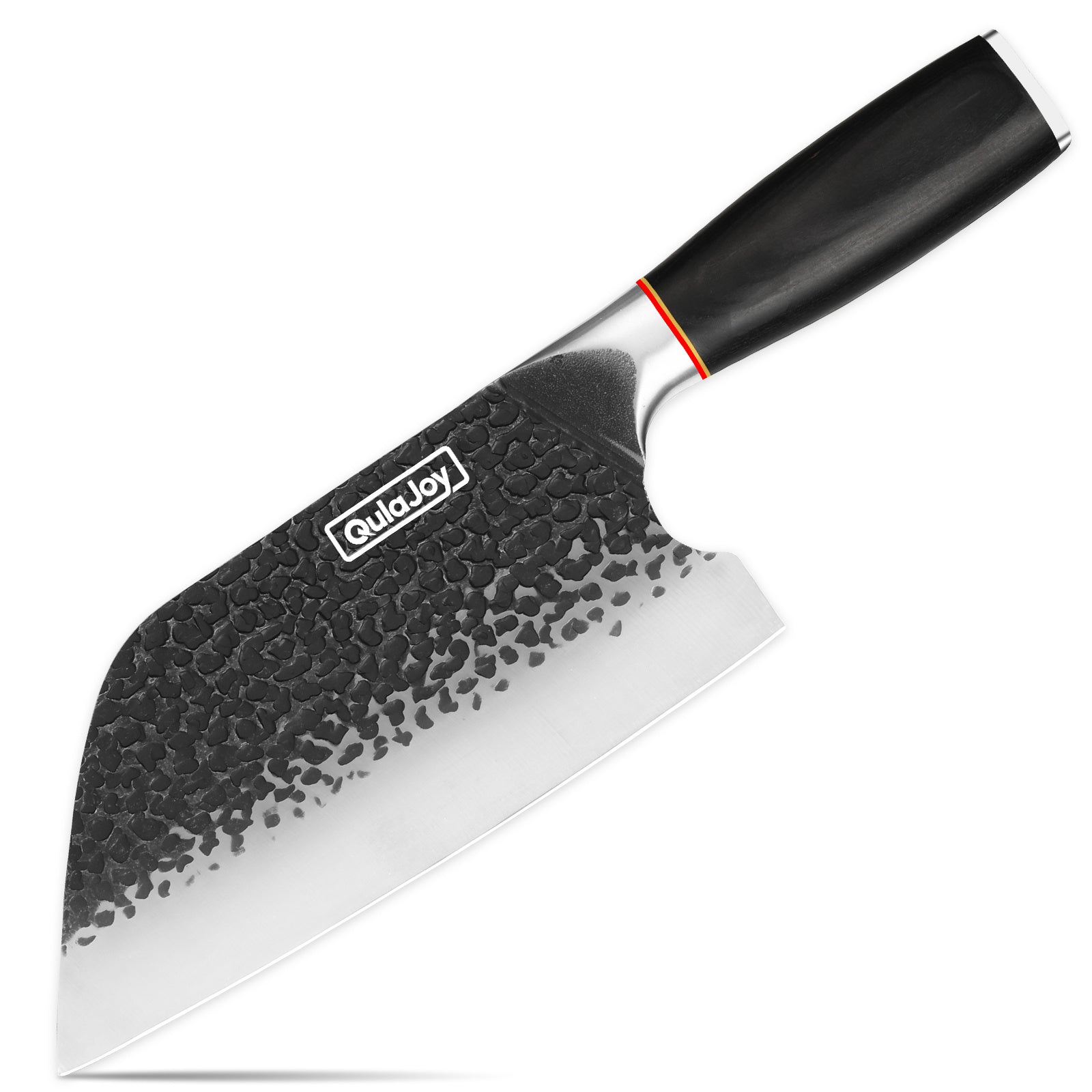 Qulajoy Meat Cleaver Knife - 7.3 Inch High Carbon Stainless Steel Butcher Knife For Meat Cutting