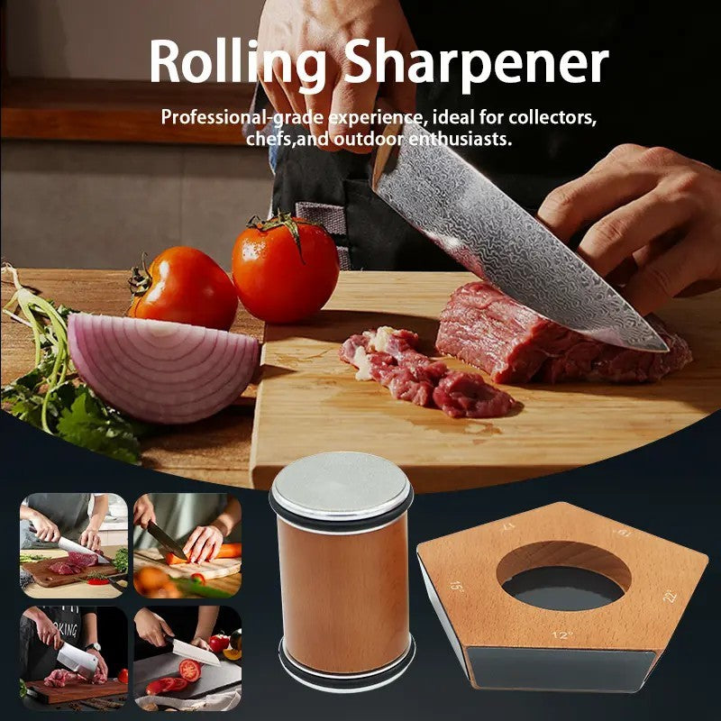 Rolling Knife Sharpener Kit 5 Magnetic Angles 12 Degrees