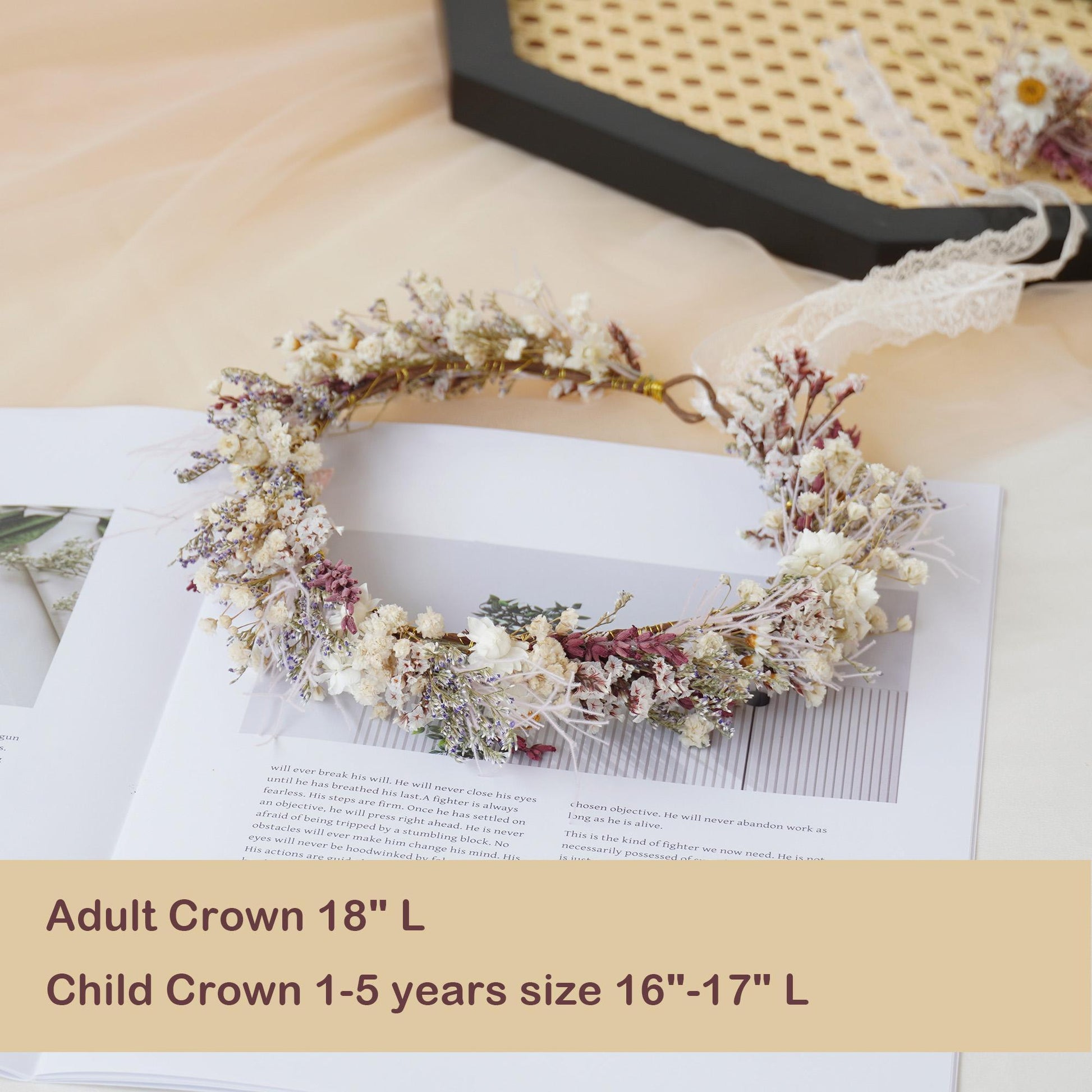 Gypsophila Crown, Dried Flower Crown