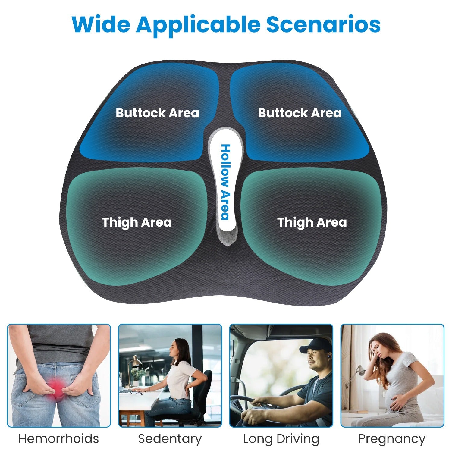 1Pc Memory Foam Seat Cushion Sciatica Pain Relief Cushion Pillow S