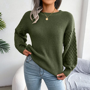 Casual Lantern Long Sleeve Knitted Women's Sweater