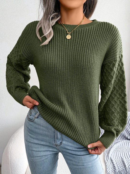 Casual Lantern Long Sleeve Knitted Women's Sweater