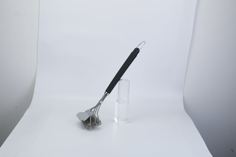 BBQ Grill Cleaning Brush Stainless Steel Barbecue Cleaner Scraper 16.5in Handle Stiff Wire Bristles For Grill Cooking Grates