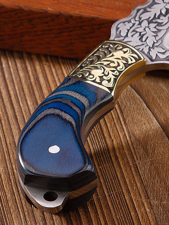 Blue Carved Fruit Knife