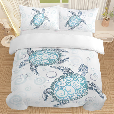 Sea Turtle Bedding Aqua Teal Blue Duvet Cover Sets