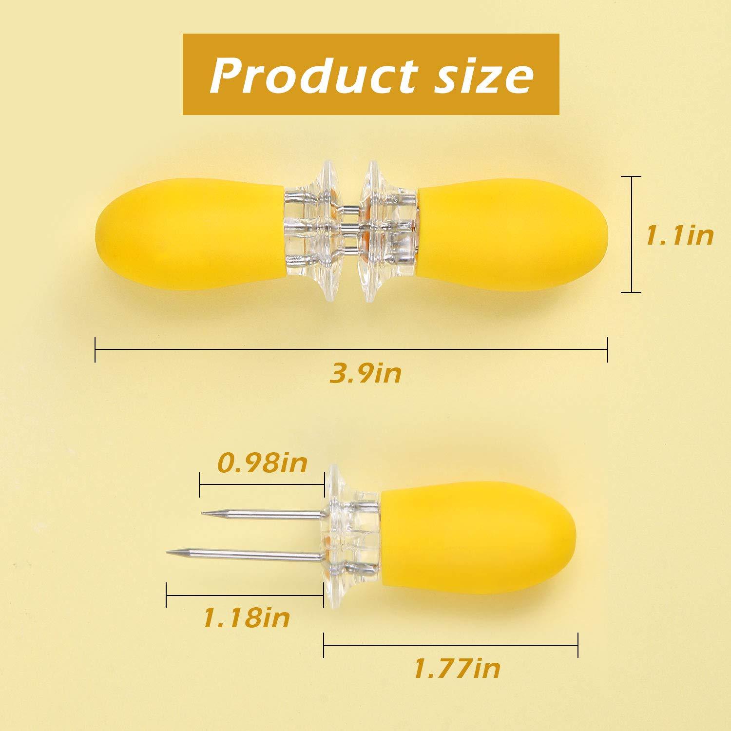 Yellow Corn Cob Holder Stainless Steel Fork Skewer Is Suitable For Corn On The Cob Grilling Tools-Selling On Amazon Is Prohibited