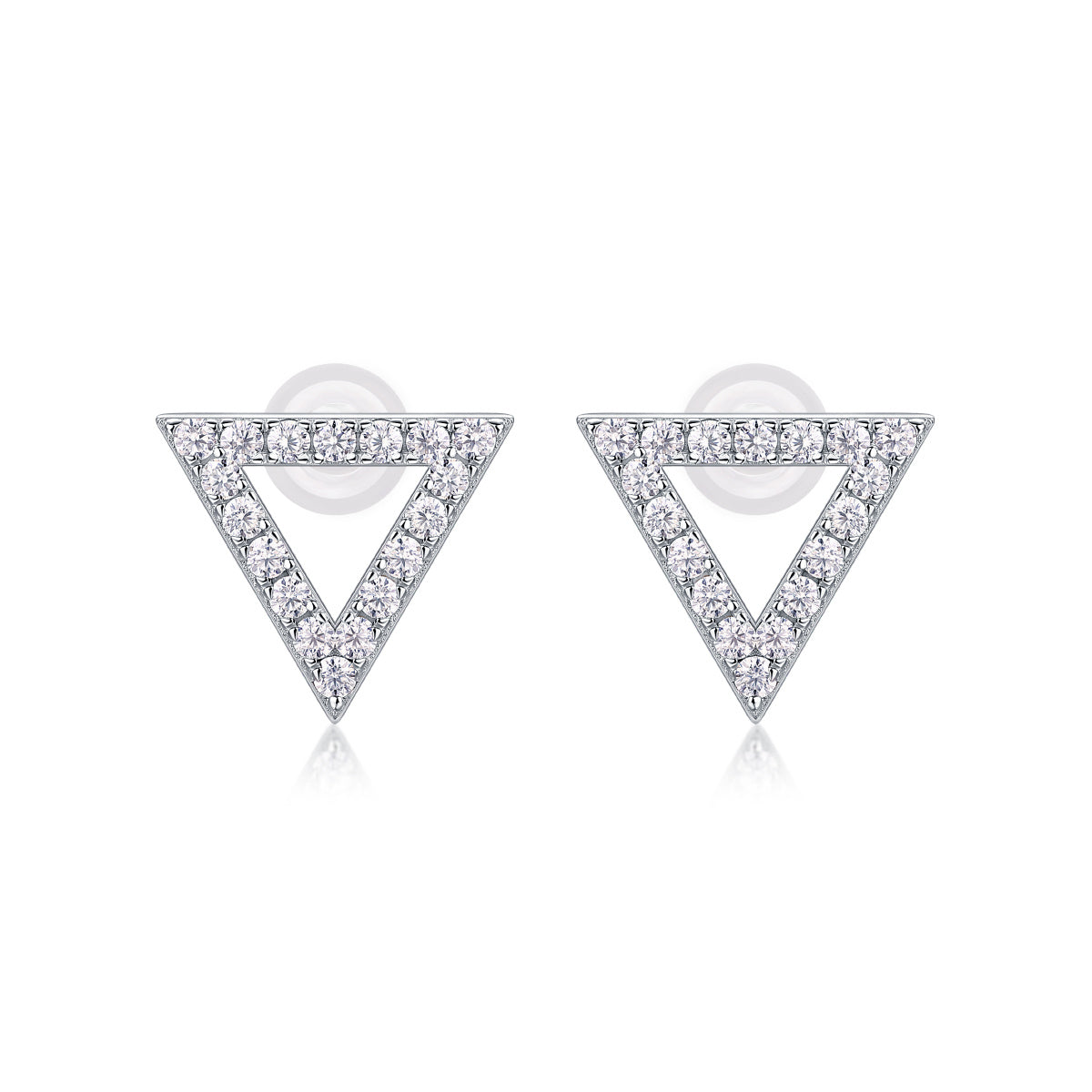 Unique - Set With Moissanite S925 Sterling Silver And Platinum-plated Stud Earrings