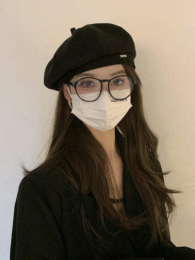 Big Head Circumference Makes Face Look Smaller Beret Winter All-matching Painter Cap