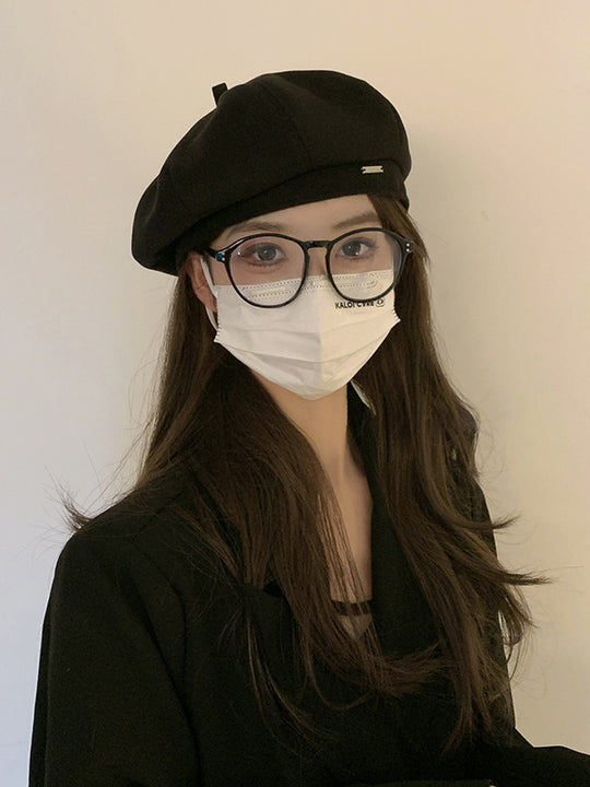 Big Head Circumference Makes Face Look Smaller Beret Winter All-matching Painter Cap