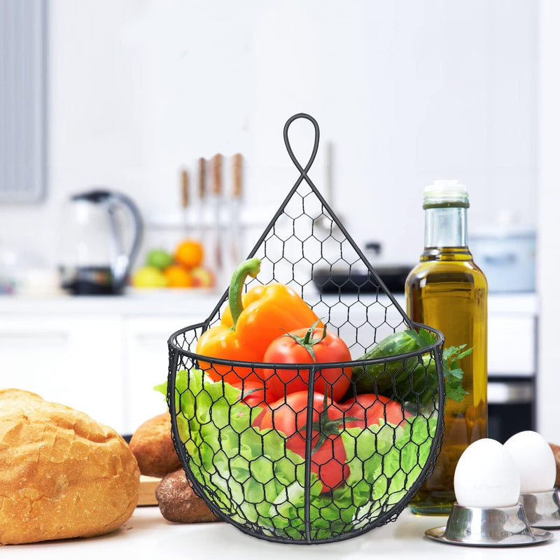Set Of 3Metal Fruit And Vegetable Storage Hanging Basket Wall Mounted