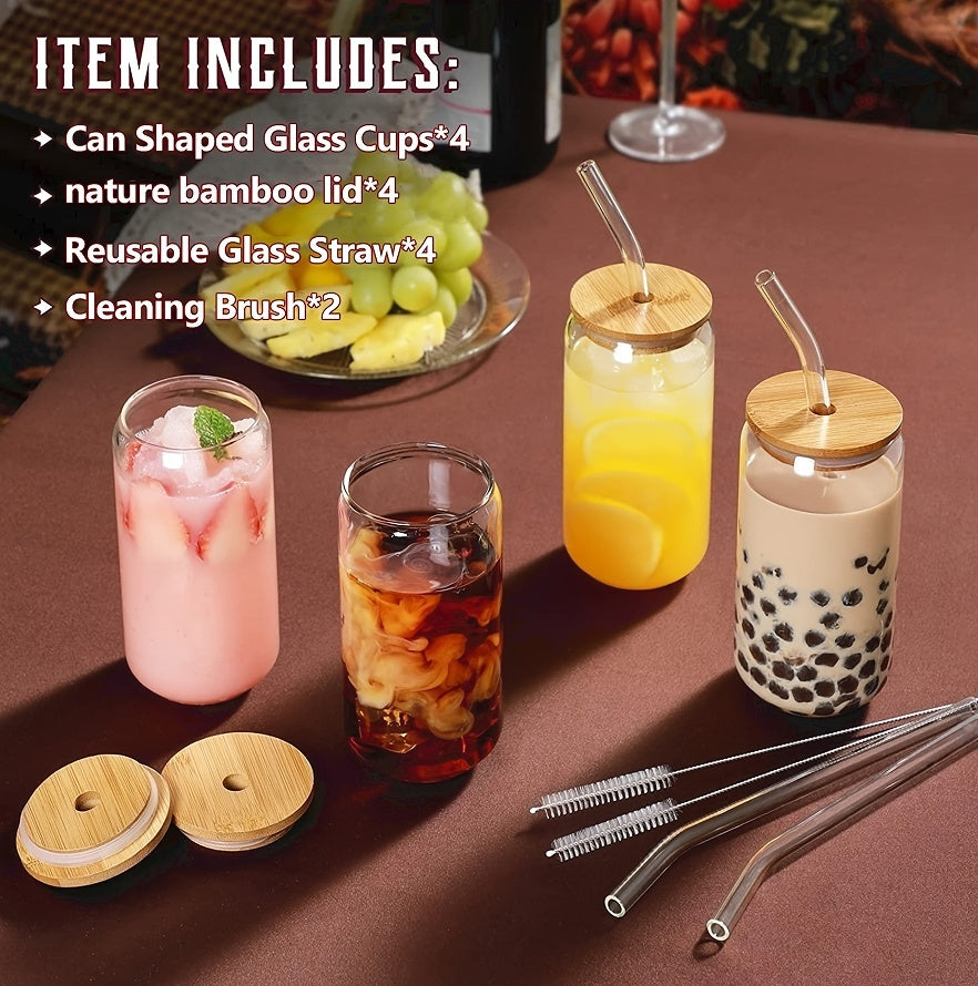 Glass Cup With Straw