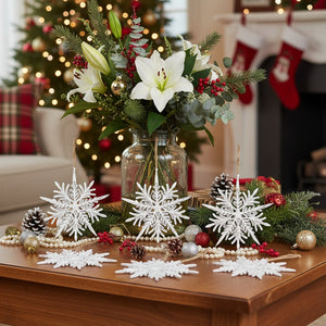 6PCS Set 6.1in Snowflake Christmas Hanging Ornaments Tree