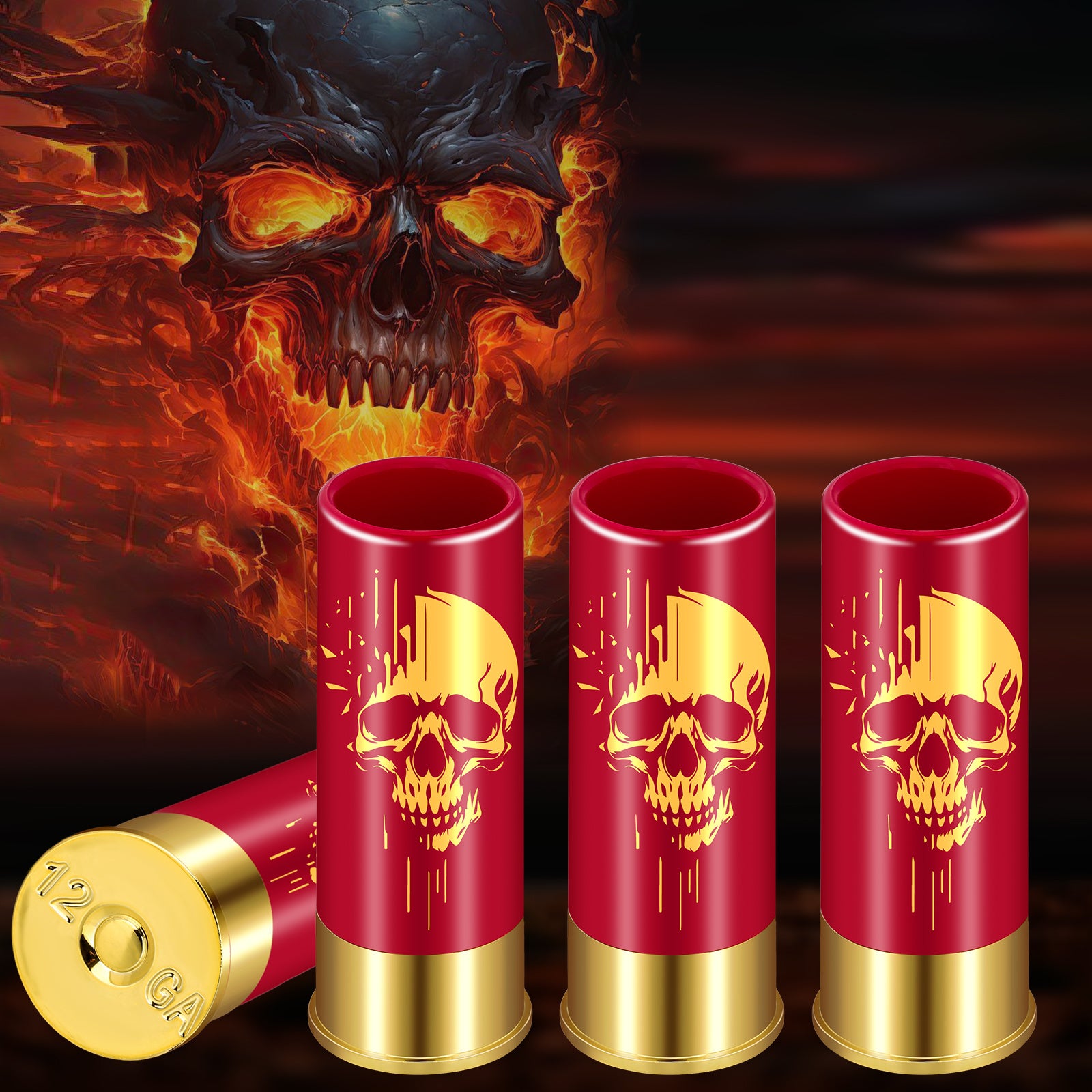 4pcs Skull Shot Glasses, 1.5oz - Reusable, High-Quality Plastic Bullet Cups For Whiskey