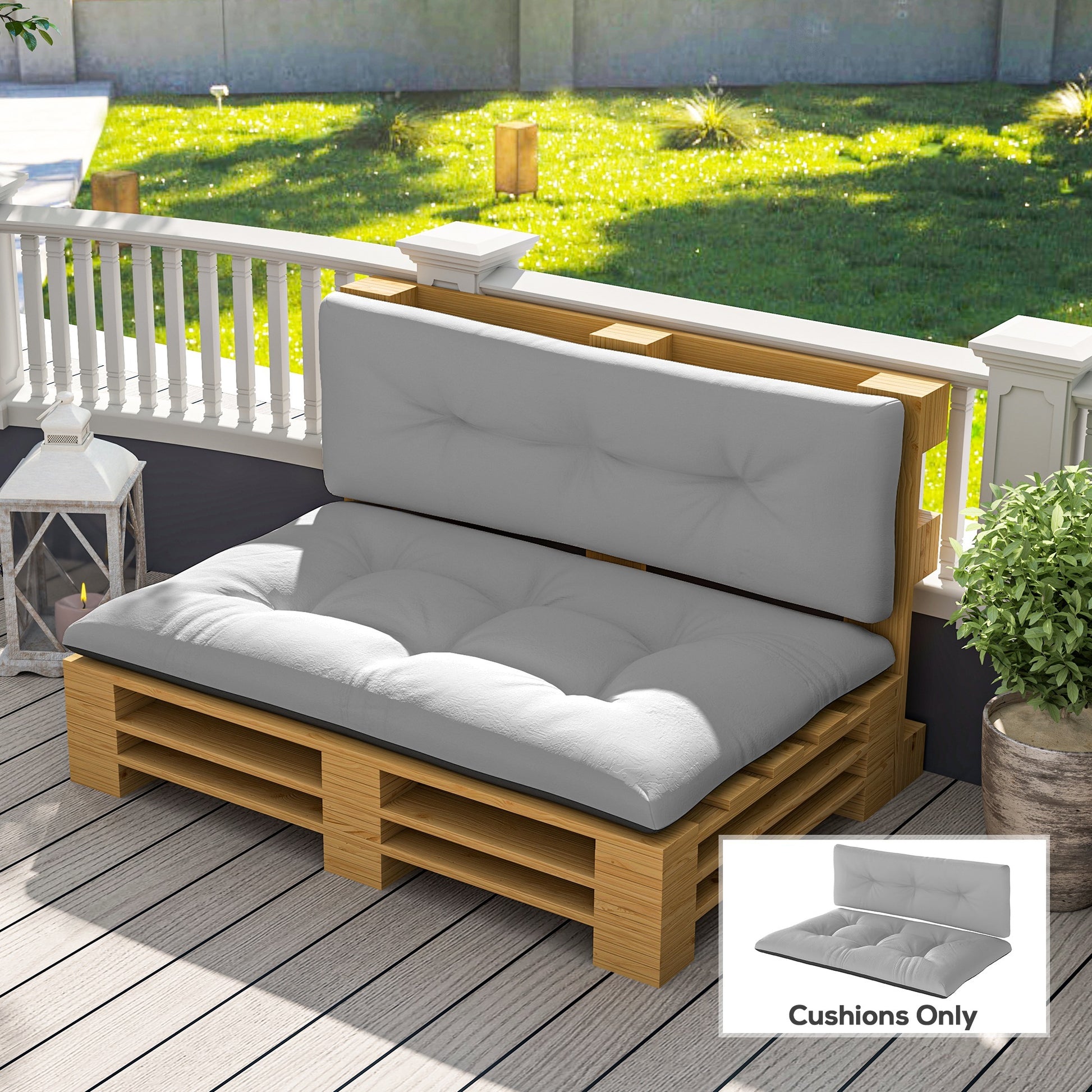 2 Seater Pallet Cushions Outdoor 3.9 Thick Replacement Cushions
