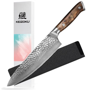 Damascus Chef Knife, 10Cr15MOV Japanese Kitchen Knives Set With Full Tang G10 Handle