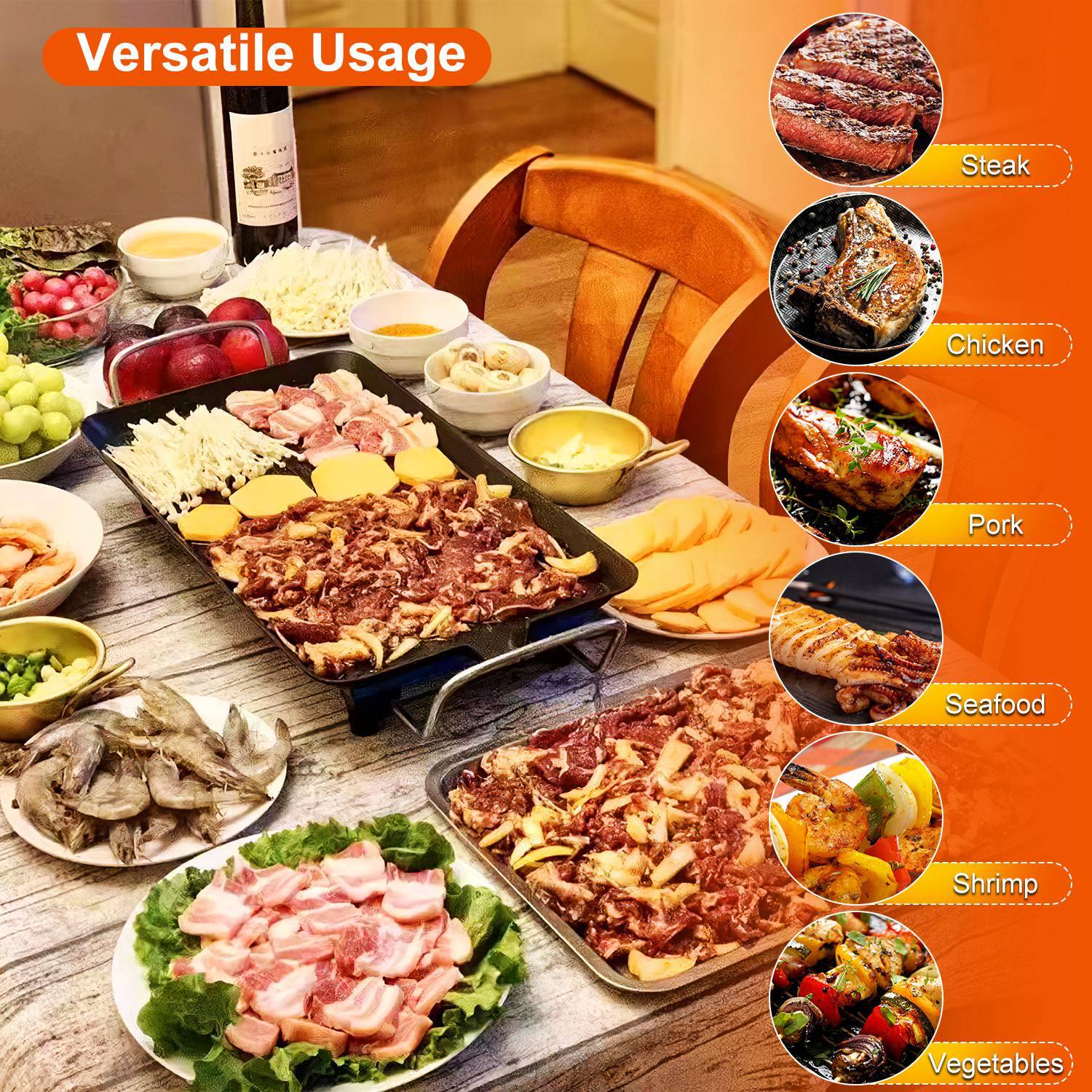 1Pc Electric Barbecue Grill Hot Plate Cooking