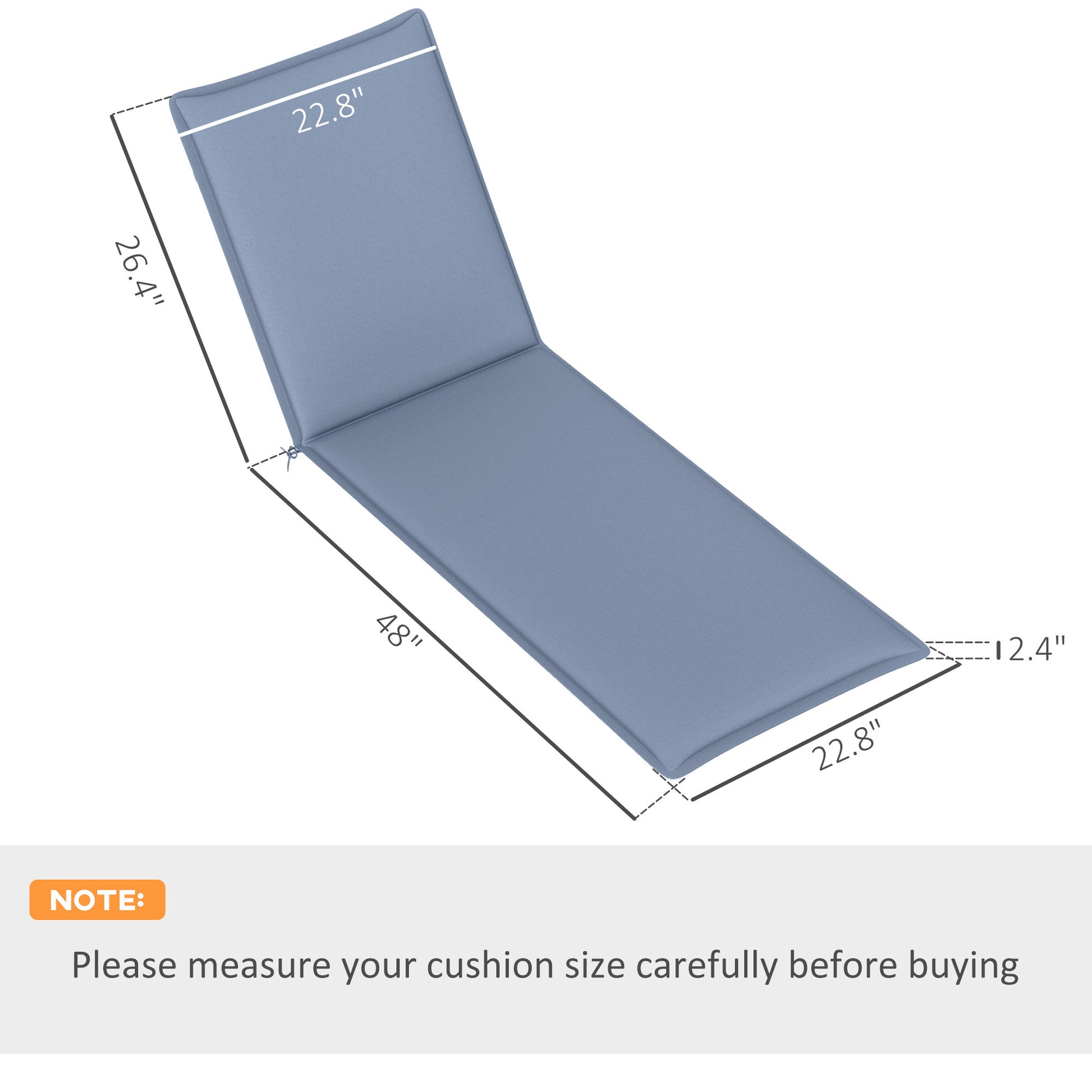 Foldable Chaise Lounge Cushion Set Of 2