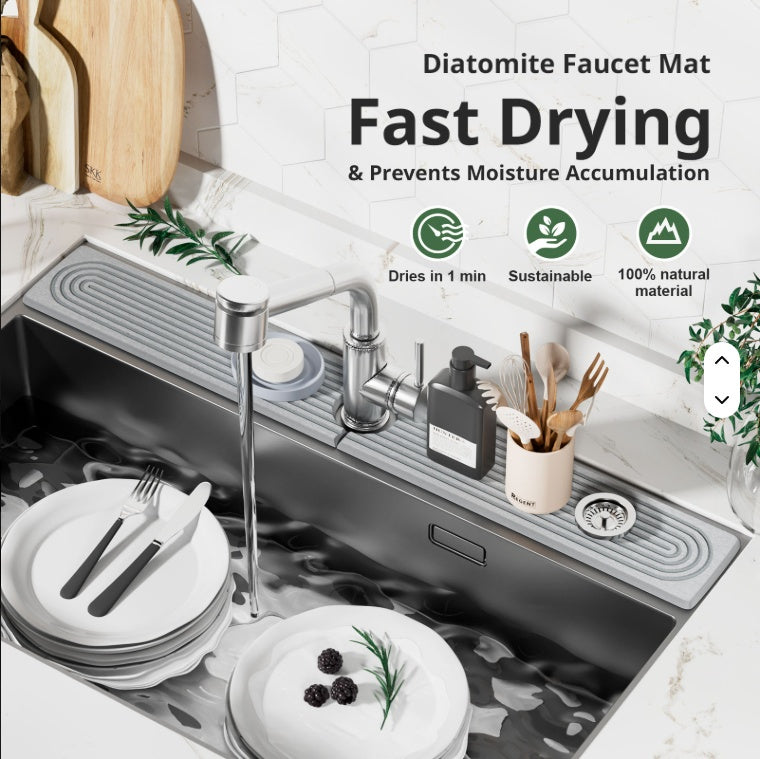 Diatomaceous Earth Sink Tray Stone Home Sink Caddy Kitchen Instant Dry Sink Organizer