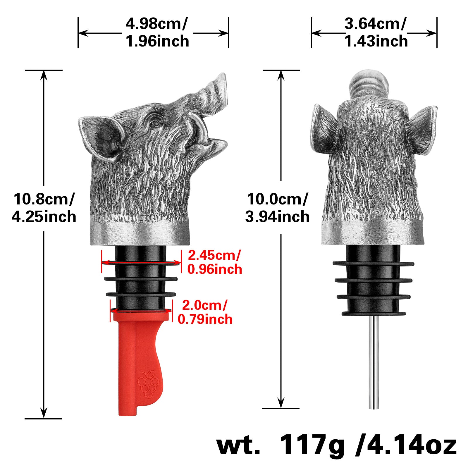 Wild Boar Head Wine Pourer - Vacuum Sealing, Wine Spout