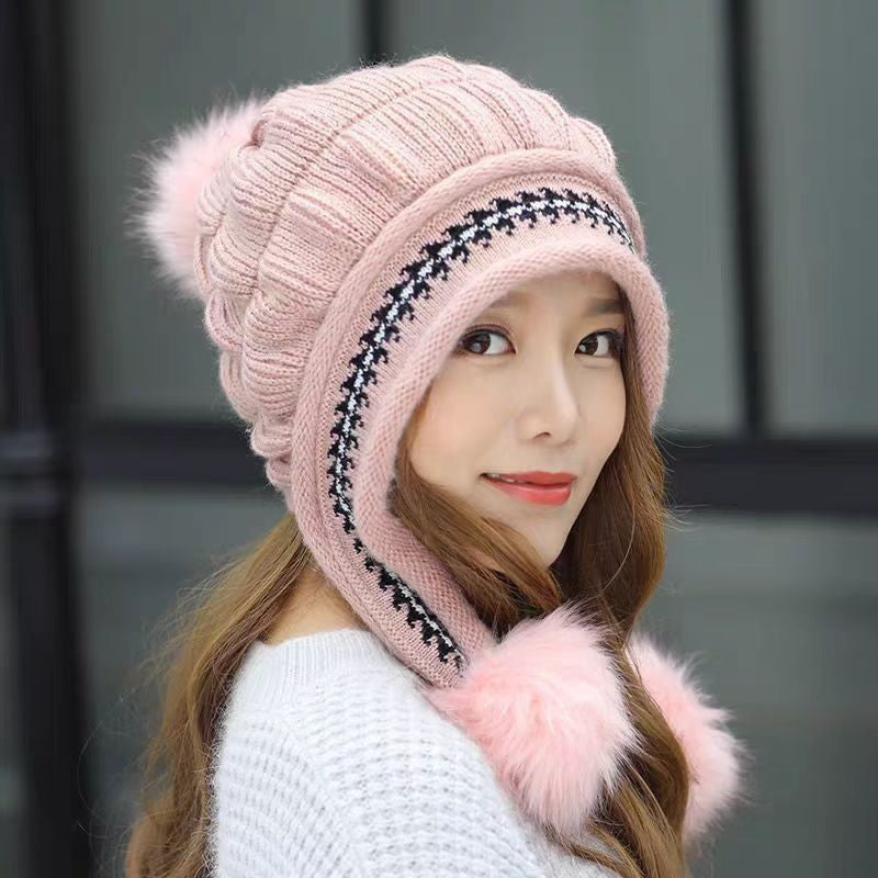 Cozy Knit Fleece-Feel Beanie With Ear Flaps