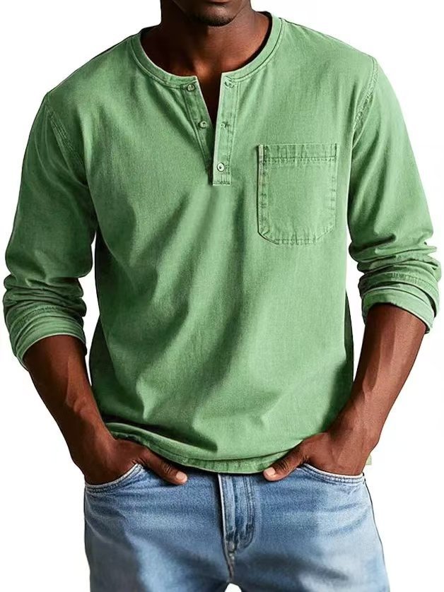 V-neck Long-sleeved T-shirt