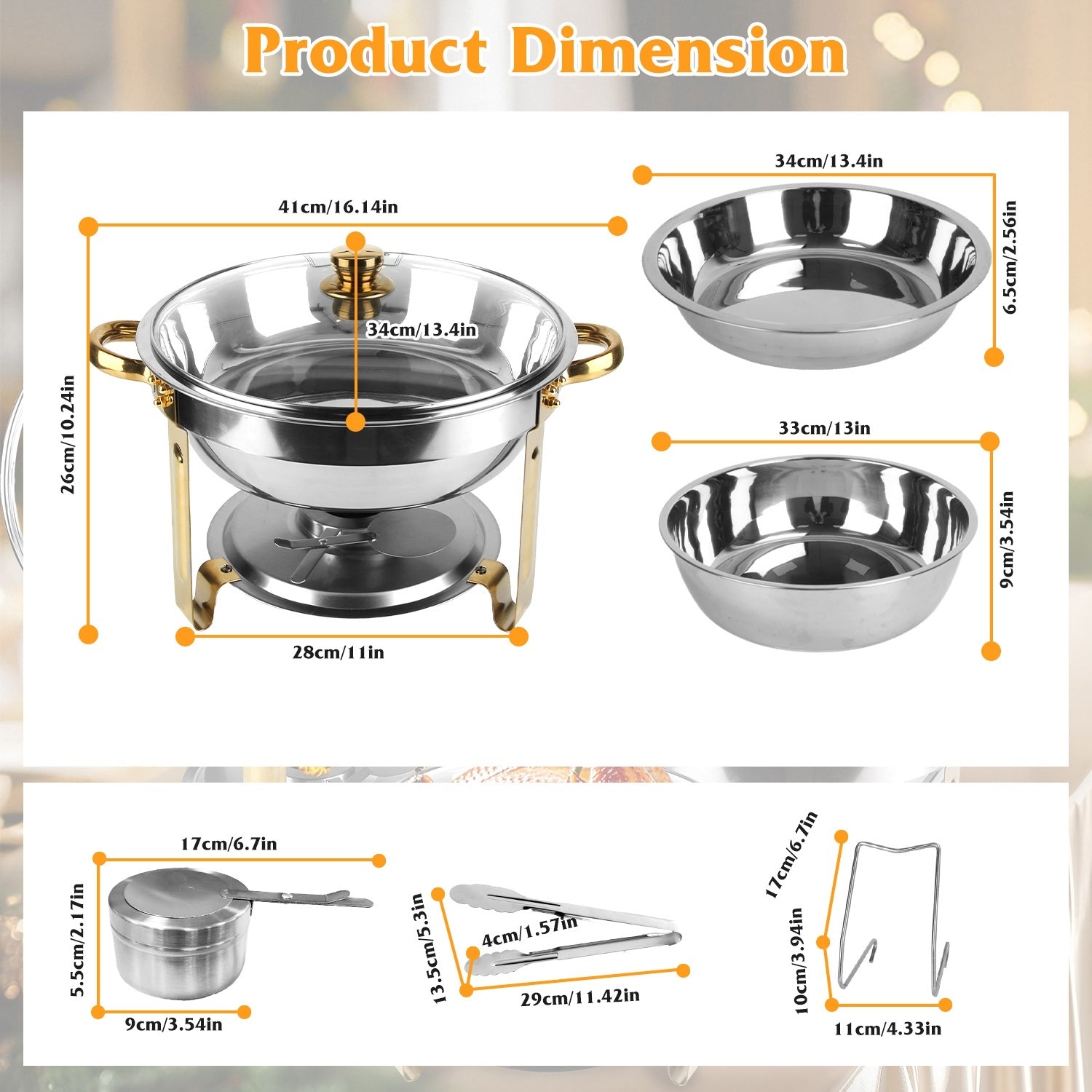 4Pcs Chafing Dish Buffet Set