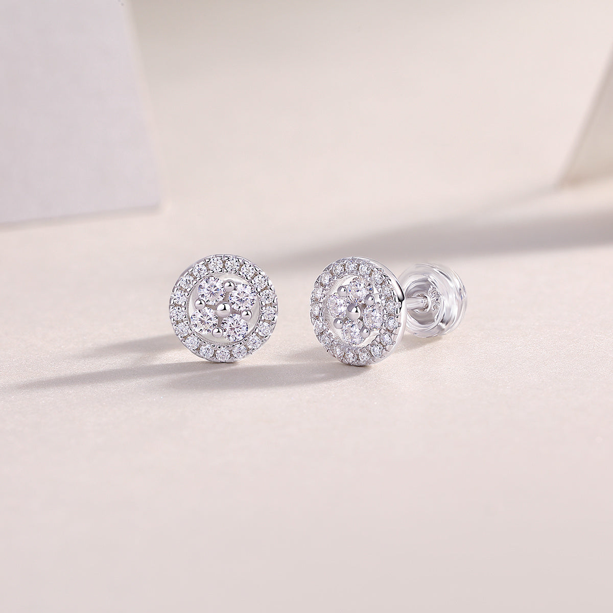 Silver Osmanthus - Fashionable And Luxurious Diamond Jewelry Earrings Set