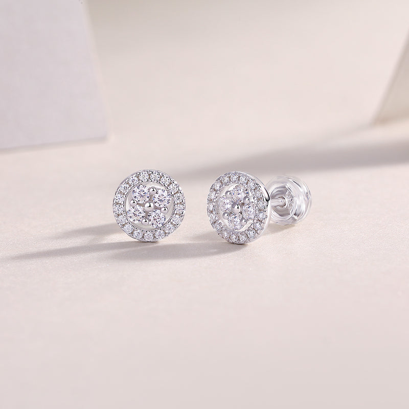 Silver Osmanthus - Fashionable And Luxurious Diamond Jewelry Earrings Set