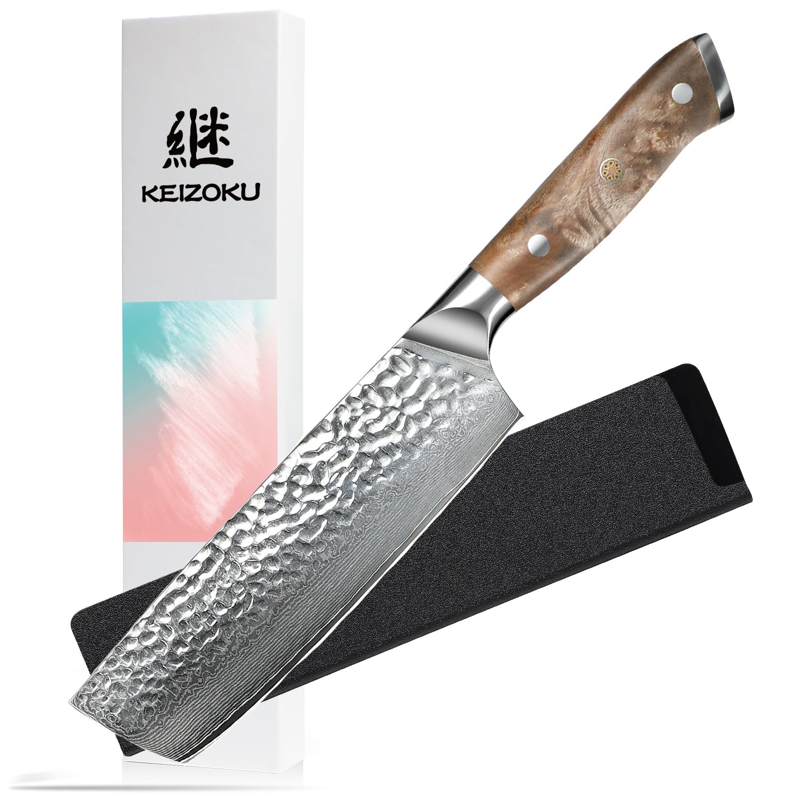 Damascus Chef Knife, 10Cr15MOV Japanese Kitchen Knives Set With Full Tang G10 Handle