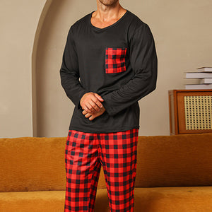 Ice Silk Long Sleeve Long Pants Men's Pajama Set