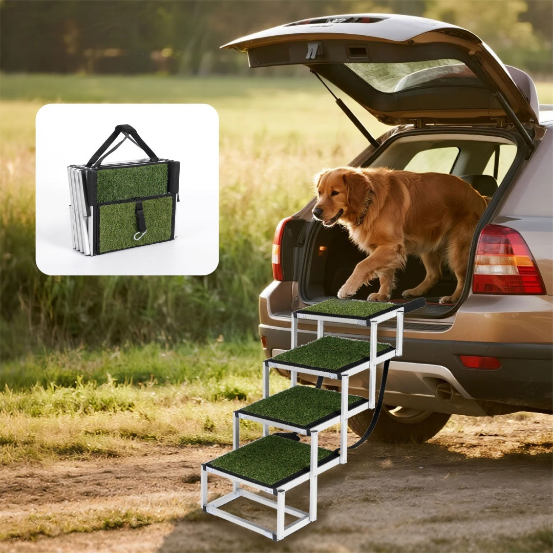 Foldable Dog Ramp For Cars, SUVs, Trucks, Portable Pet Dog Stairs For Large Dogs