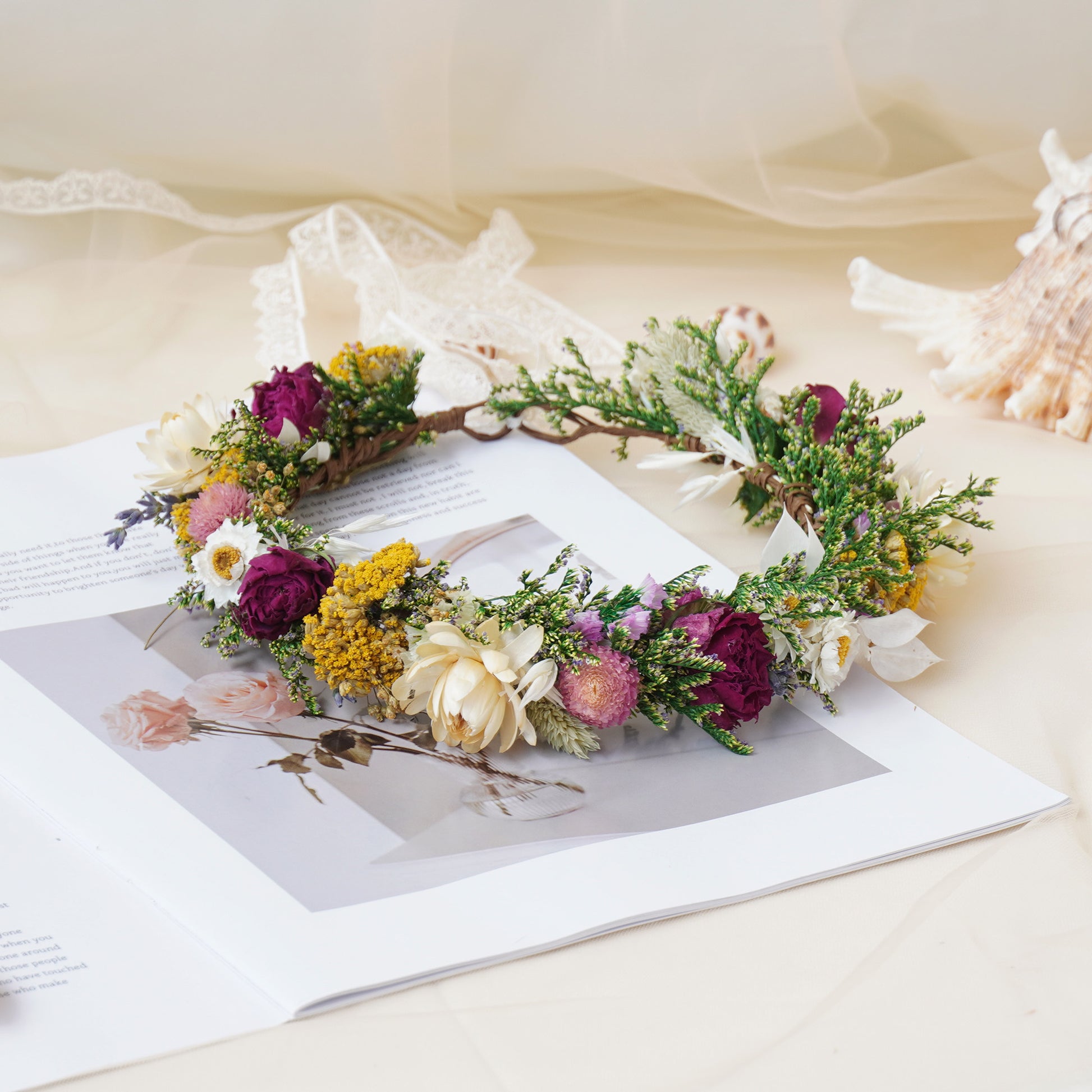 Baby Breath Crown, Dried Crown