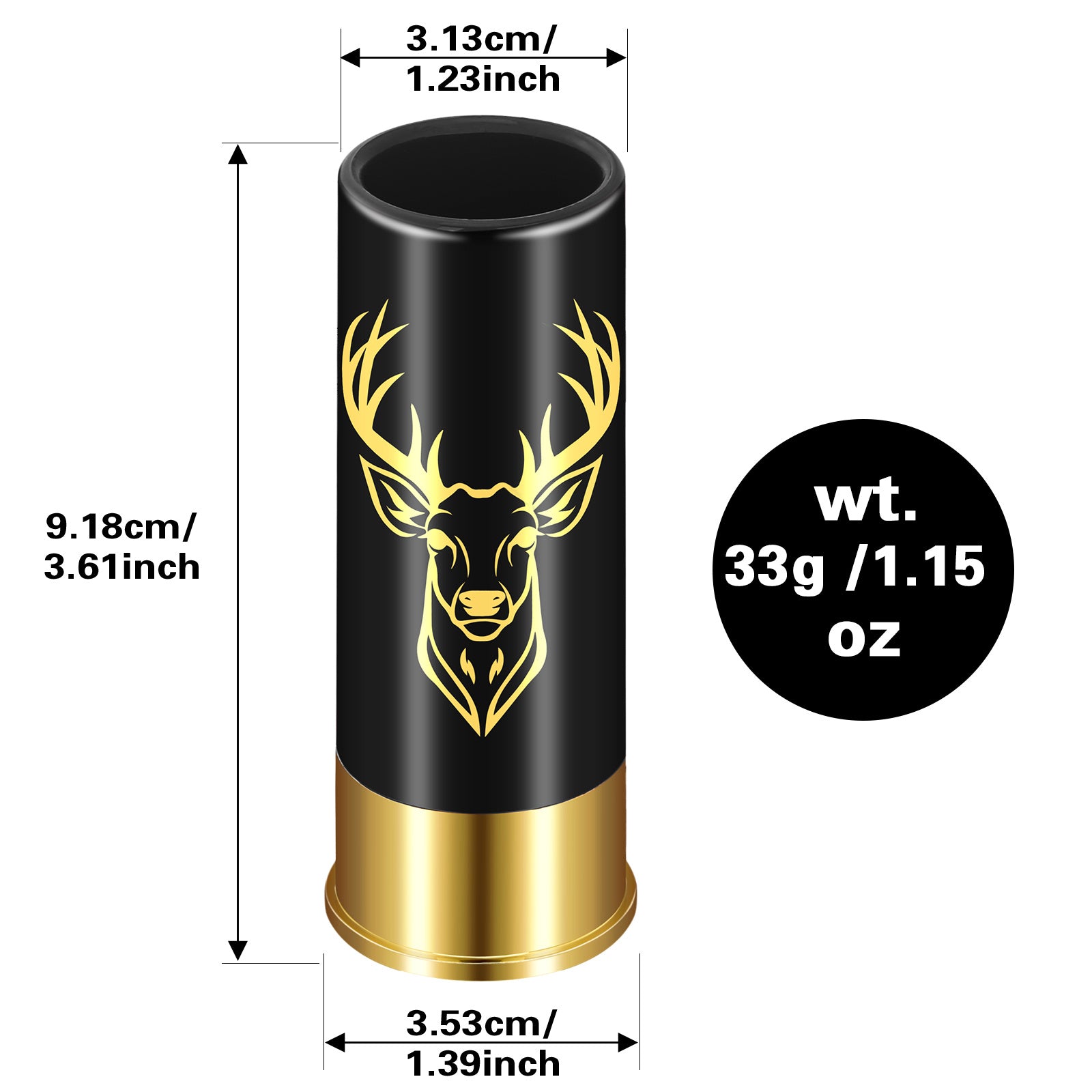 4 Deer Heads 1.5 Ounces - Reusable High-quality Plastic Bullet Cup
