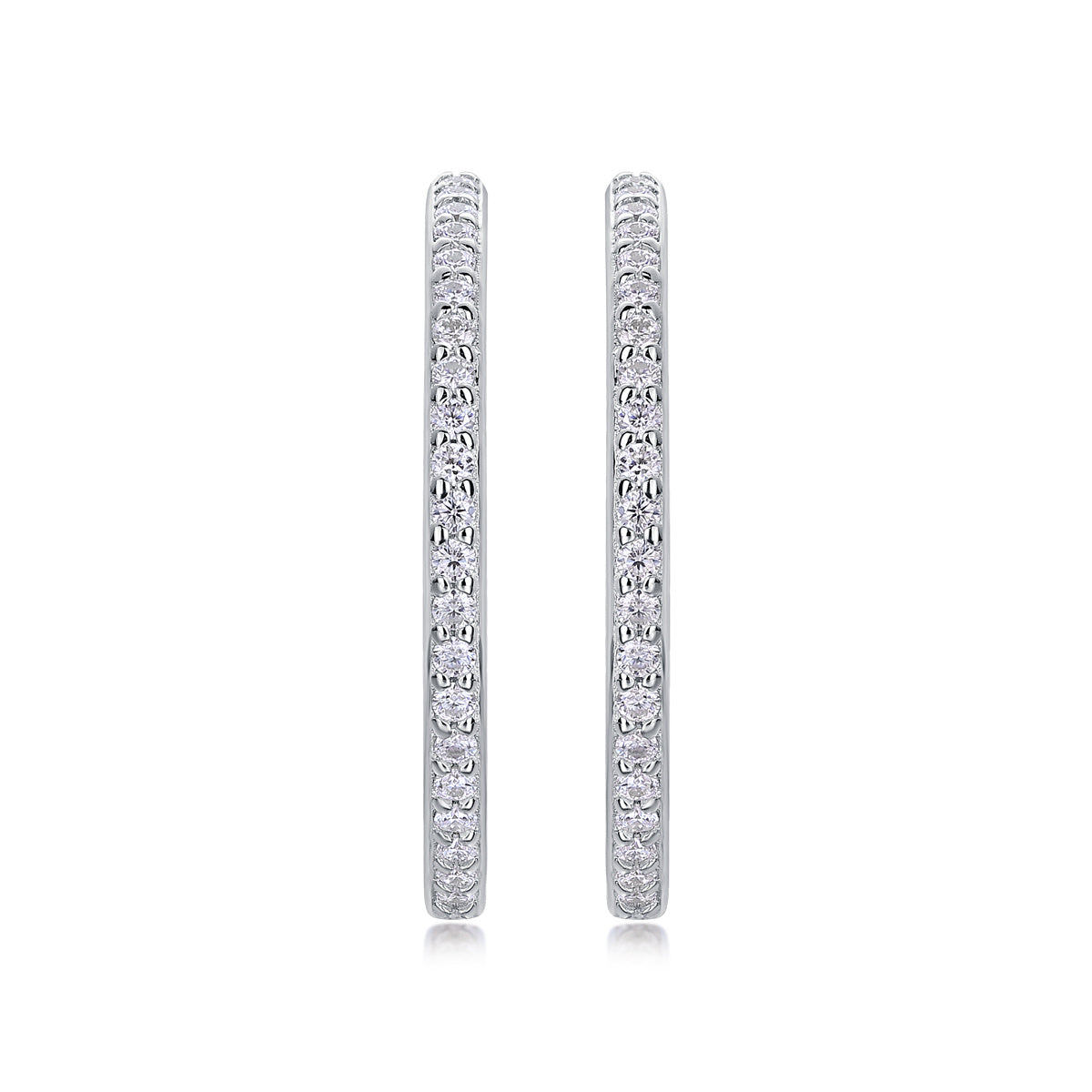 Ribbon - Square Moissanite S925 Sterling Silver Earrings