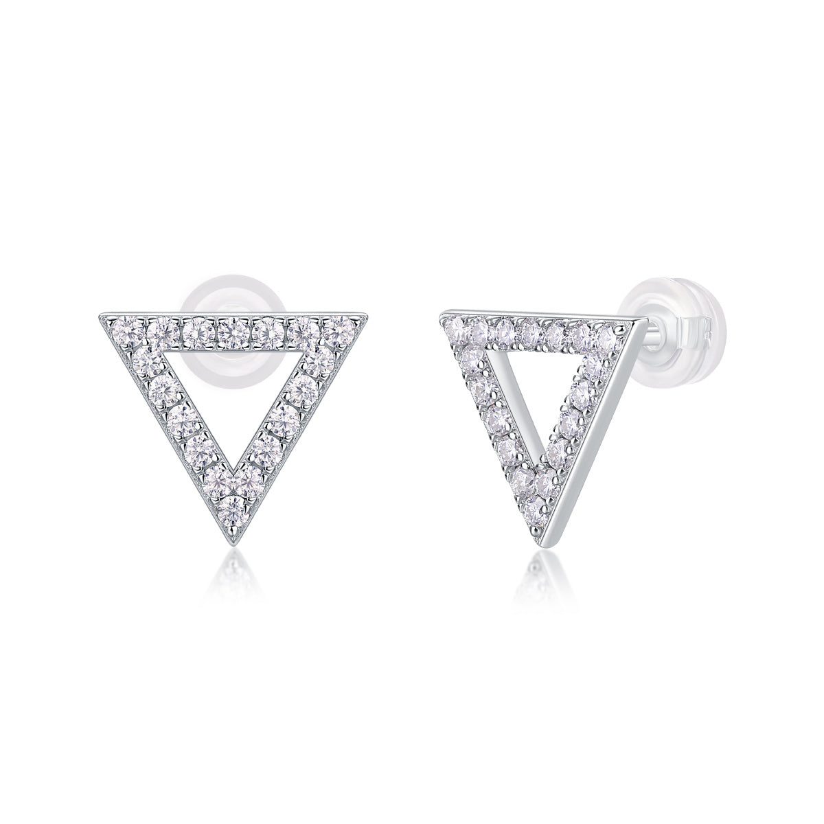 Unique - Set With Moissanite S925 Sterling Silver And Platinum-plated Stud Earrings