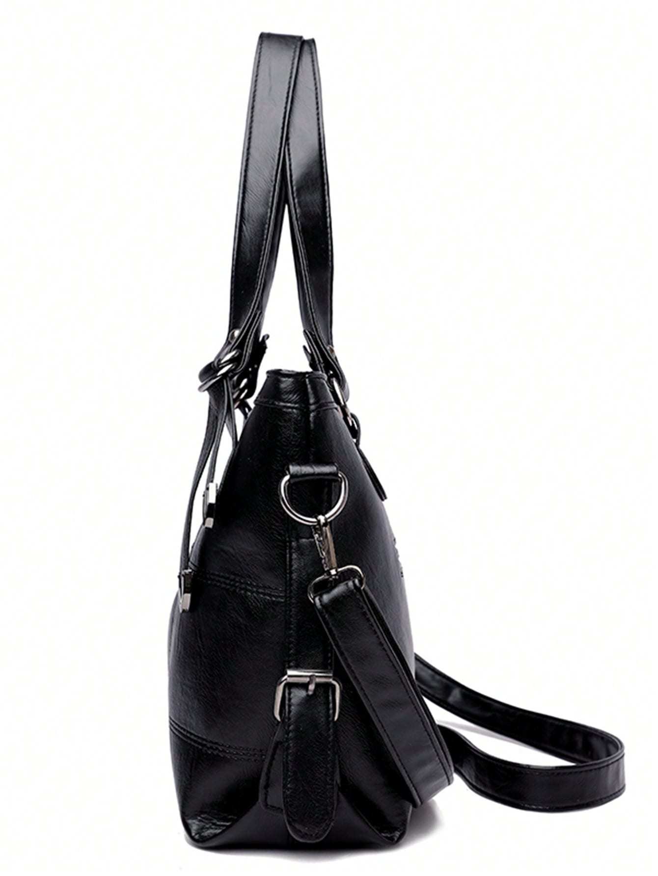 Minimalist Tote Bag Double Handle Solid Color Large Capacity
