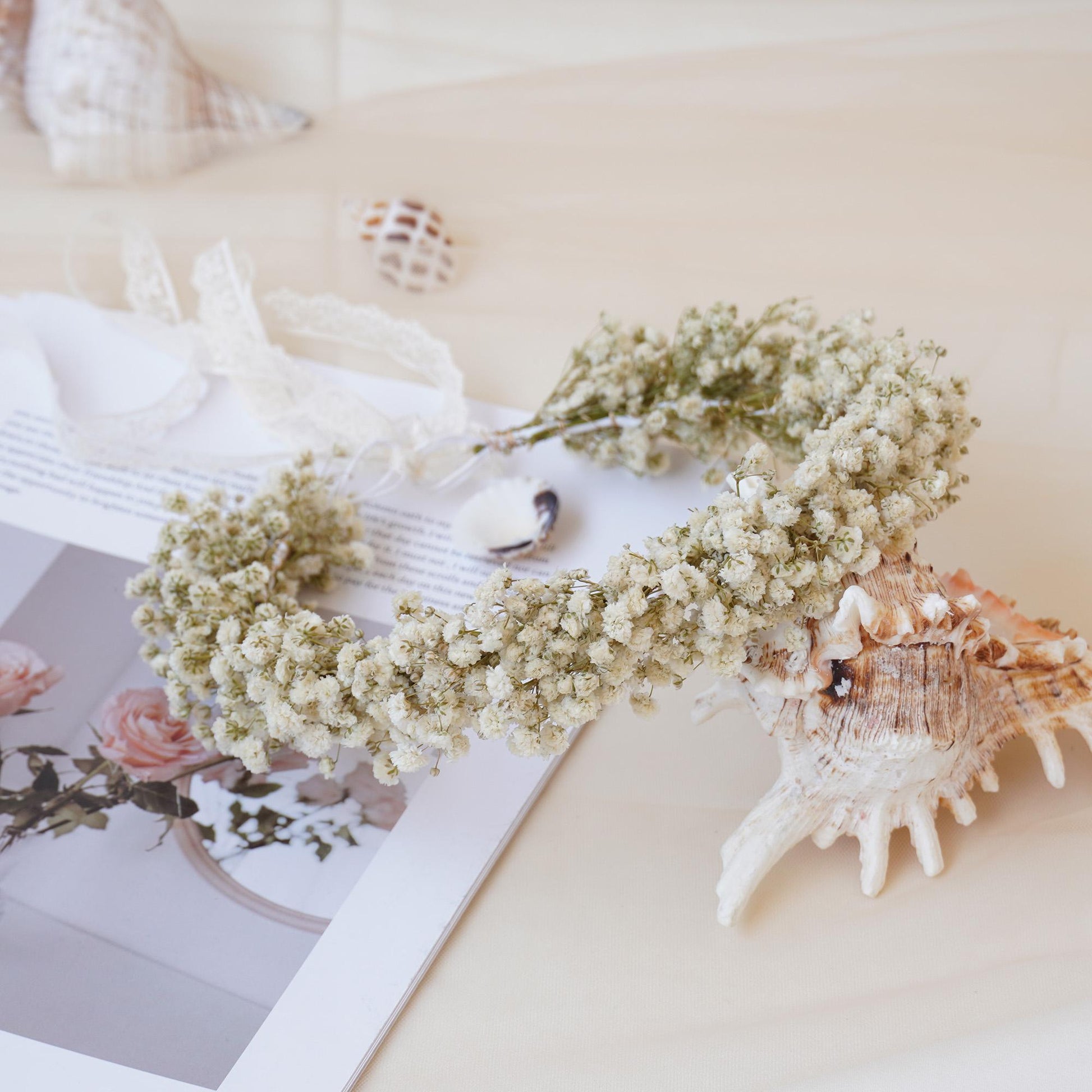 Gypsophila Crown, Dried Flower Crown