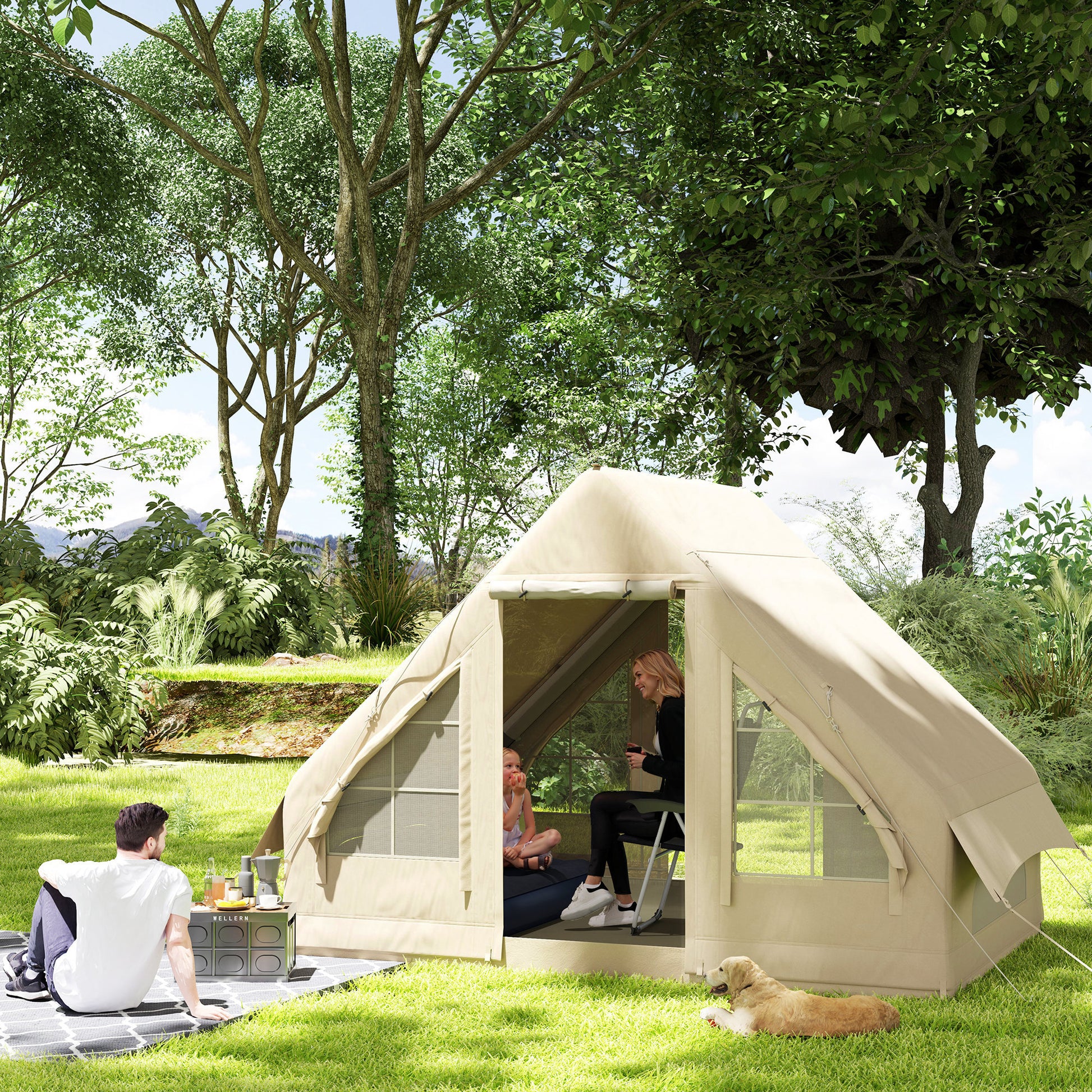 Inflatable Camping Tent With Hand Pump