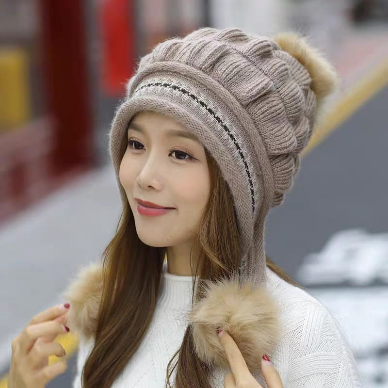 Cozy Knit Fleece-Feel Beanie With Ear Flaps