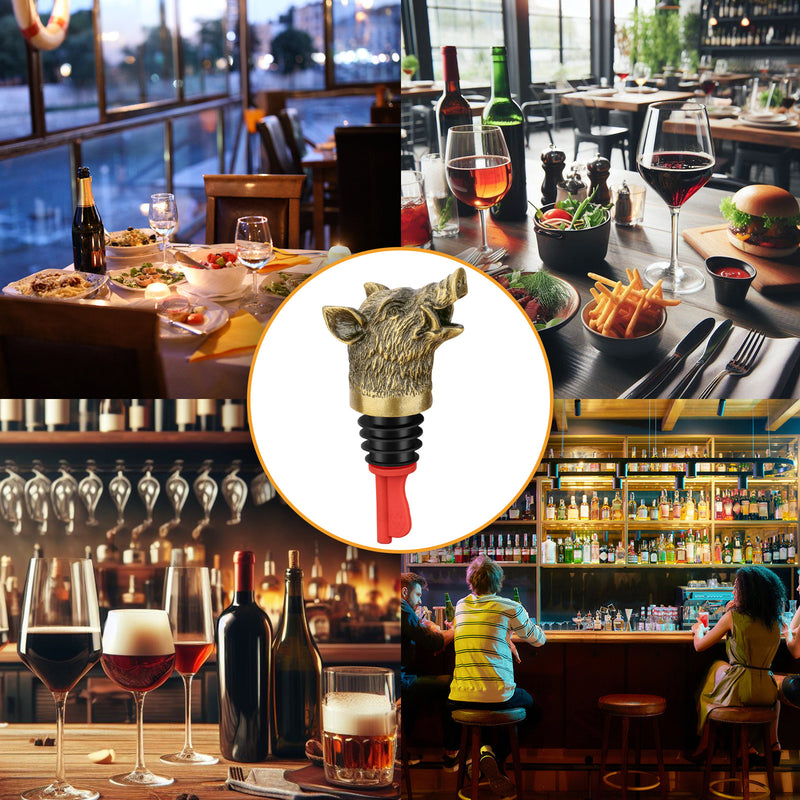 Wild Boar Head Wine Pourer - Vacuum Sealing, Wine Spout