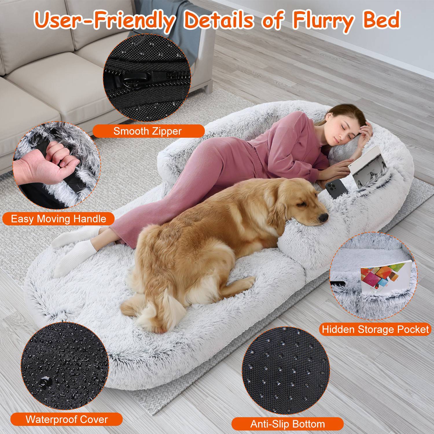 Large Foldable Human Size Dog Bed