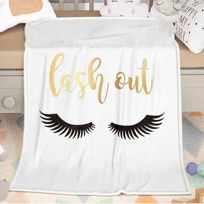 Long Eyelashes Printed Throw Blanket Plush
