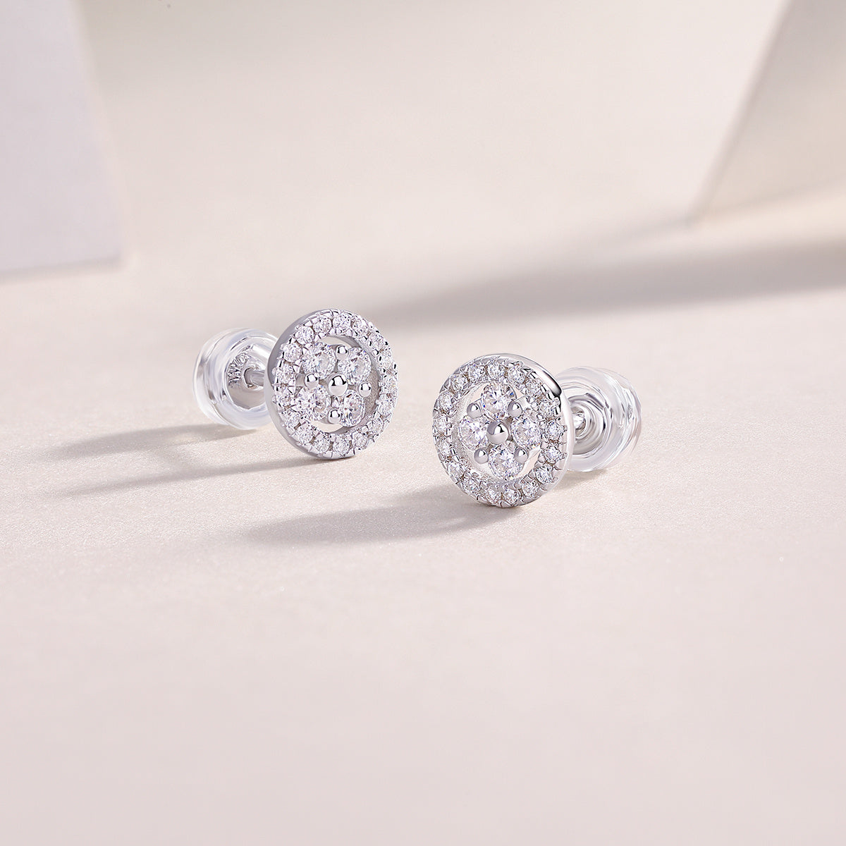 Silver Osmanthus - Fashionable And Luxurious Diamond Jewelry Earrings Set