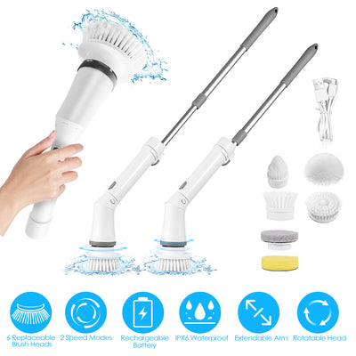 1Set Electric Spin Scrubber Cordless Rechargeable Telescopic Cleaning Brush