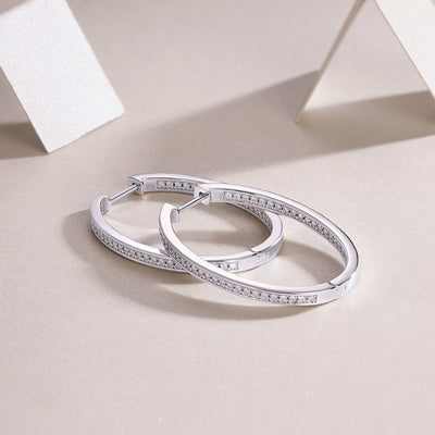 Born Female Master Luxury Fashion Diamond Earrings Stud Inlaid With Mosan Diamond Silver Jewelry