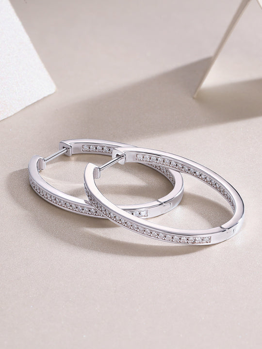 Born Female Master Luxury Fashion Diamond Earrings Stud Inlaid With Mosan Diamond Silver Jewelry